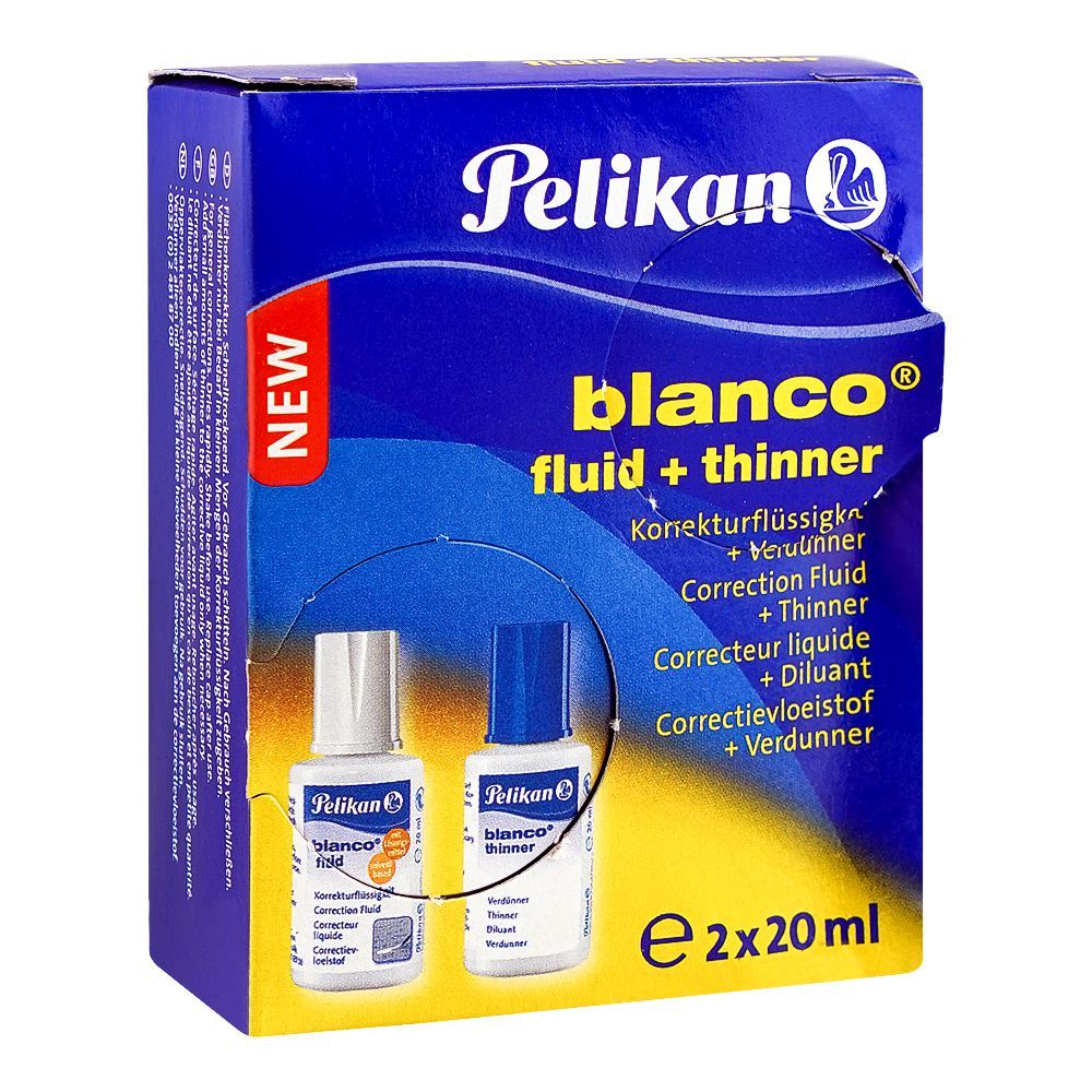 Pelikan Blanco Correction Fluid Plus Thinner 2 X 20ml 931D, 335877 - Image 2