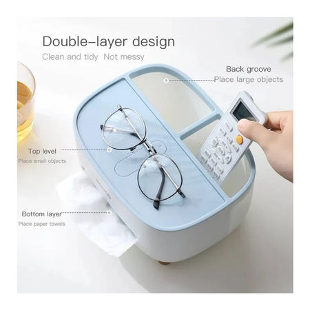 Ecoco 3in1 Desktop Tissue Box, Sea Blue - Image 4