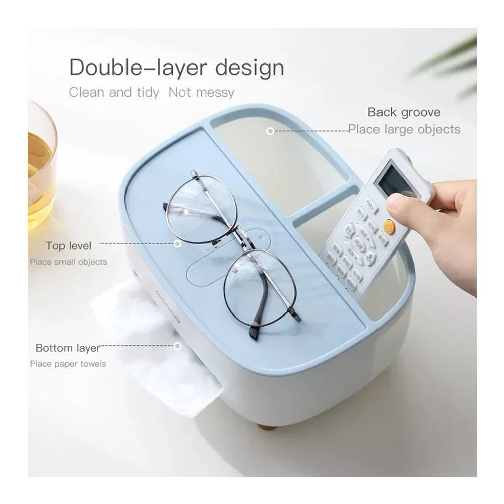 Ecoco 3in1 Desktop Tissue Box, Sea Blue - Image 4