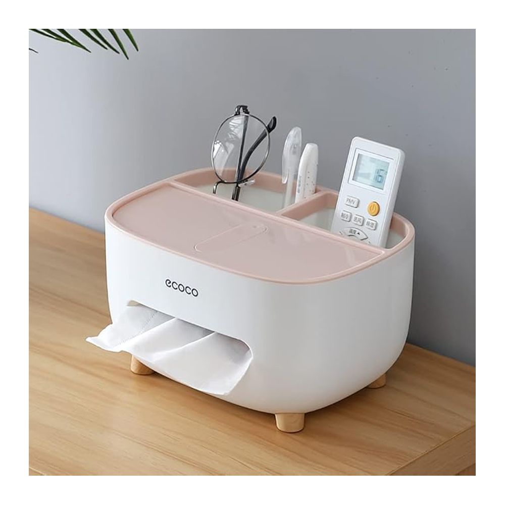 Ecoco 3in1 Desktop Tissue Box, Pink - Main Image