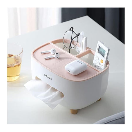 Ecoco 3in1 Desktop Tissue Box, Pink - Image 2
