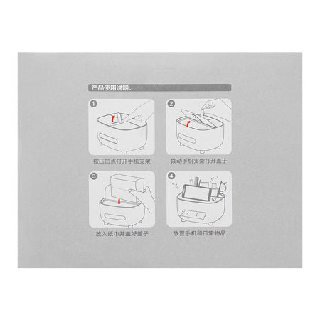 Ecoco 3in1 Desktop Tissue Box, Grey - Image 5