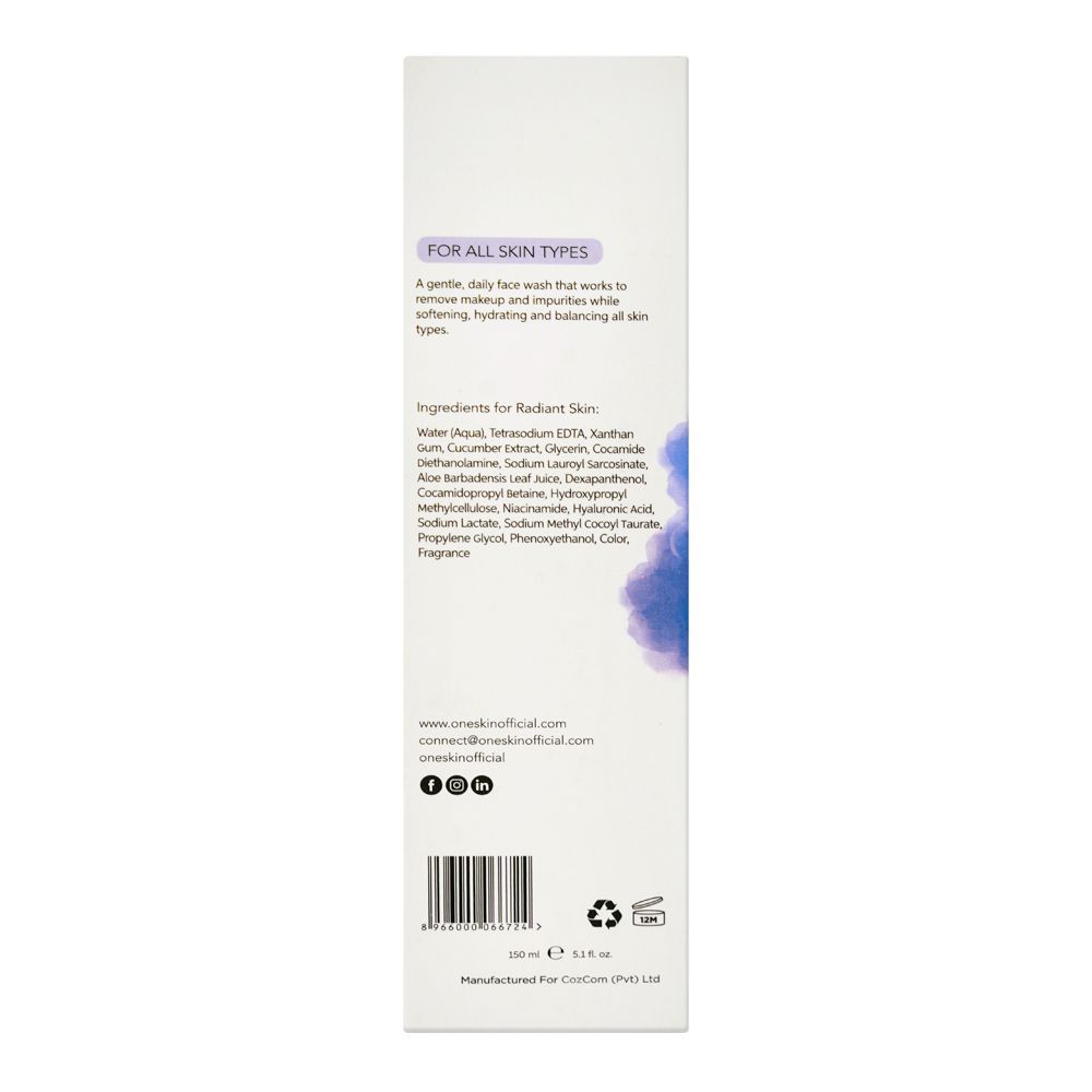 Oneskin Hydra Cleanse Hydrating Foaming Cleanser, 150ml - Image 4