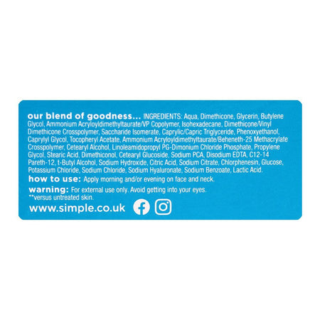 Simple Water Boost 19% Hydrating Actives+Hyaluronic Acid Skin Quench Gel Cream, 50ml - Image 5