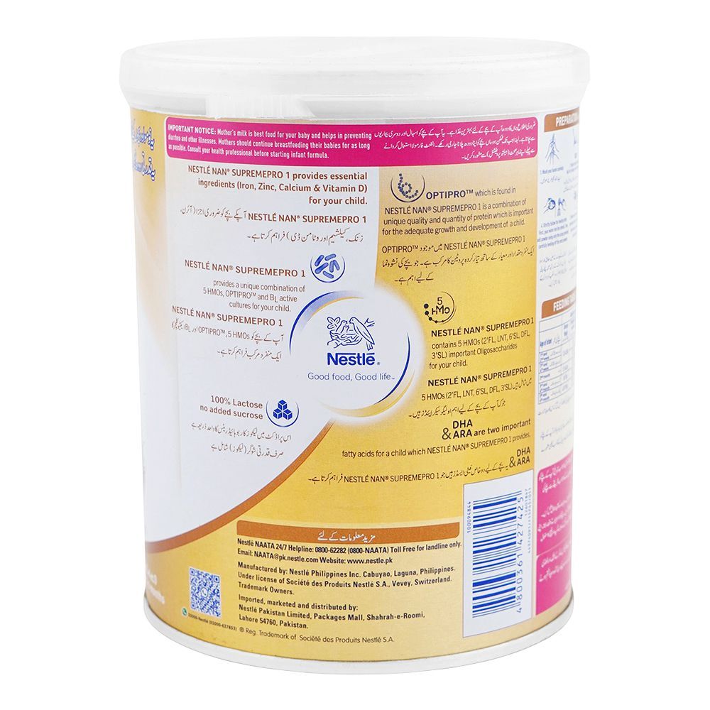 Nestle Nan-1 Supremepro Optipro Milk Powder, 400g Tin - Image 3