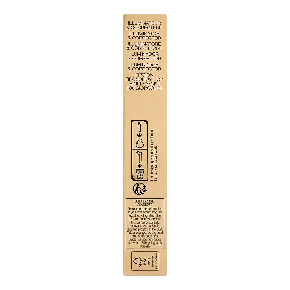 Yves Saint Laurent Touche E'Clat Radiant Touch Highlighter Pen 4, Luminous Gold, 2.5ml - Image 4