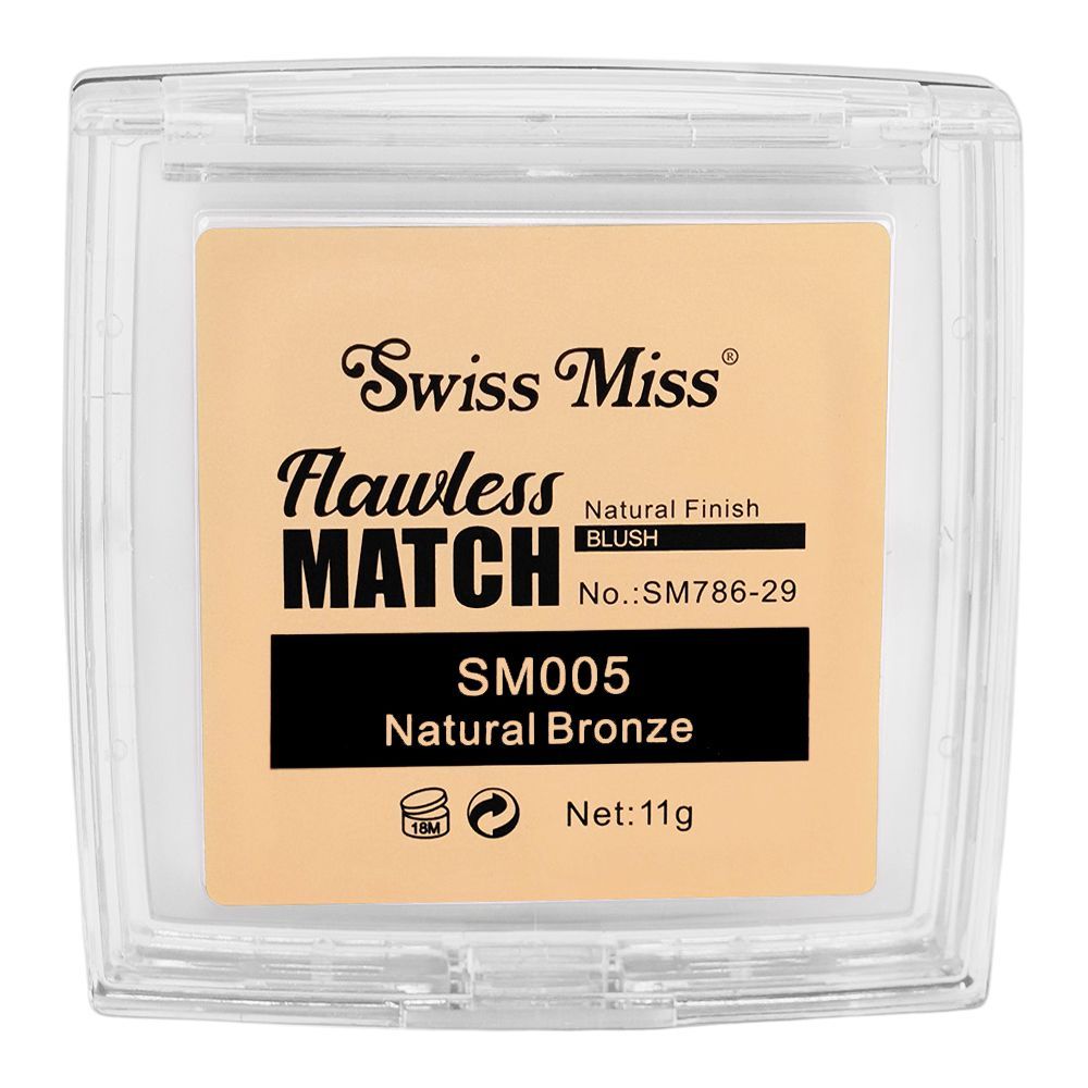 Swiss Miss Flawless Match Natural Finish Blush, SM005 Natural Bronze, 11g - Image 3