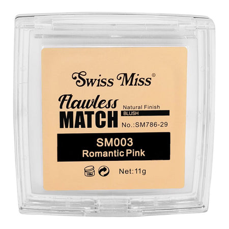 Swiss Miss Flawless Match Natural Finish Blush, SM003 Romantic Pink, 11g - Image 3