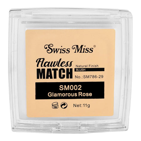 Swiss Miss Flawless Match Natural Finish Blush, SM002 Glamorous Rose, 11g - Image 3