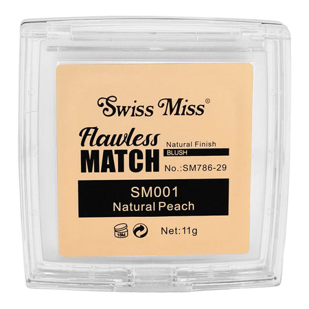 Swiss Miss Flawless Match Natural Finish Blush, SM001 Natural Peach, 11g - Image 3