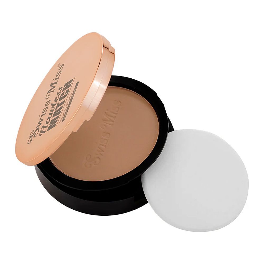 Swiss Miss Flawless Match Natural Finish Compact Powder, SM04 Almond, 12g - Main Image