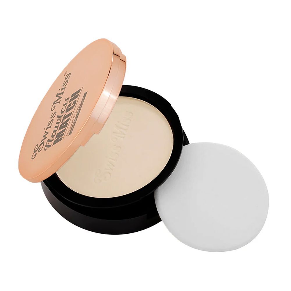 Swiss Miss Flawless Match Natural Finish Compact Powder, SM01 Light Ivory, 12g - Main Image