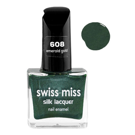 Swiss Miss Silk Lacquer Nail Enamel, 608 Emerald Gold - Main Image