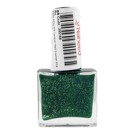 Swiss Miss Silk Lacquer Nail Enamel, 614 Glitter Green - Image 2