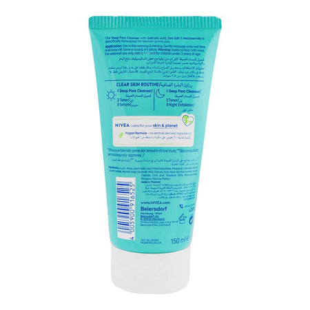 Nivea Clear up Salicylic Acid Sea Salt Niacinamide Deep Pore Cleanser, 150ml - Image 2