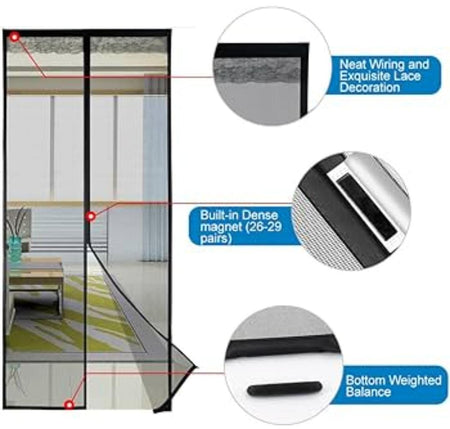Magnetic Closing Door Screen Net - image 3