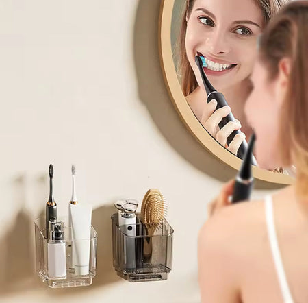 3 slots toothbrush holder with drain tray image 6