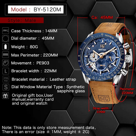 Benyar BY-5120 Chronograph Date Edition image 4