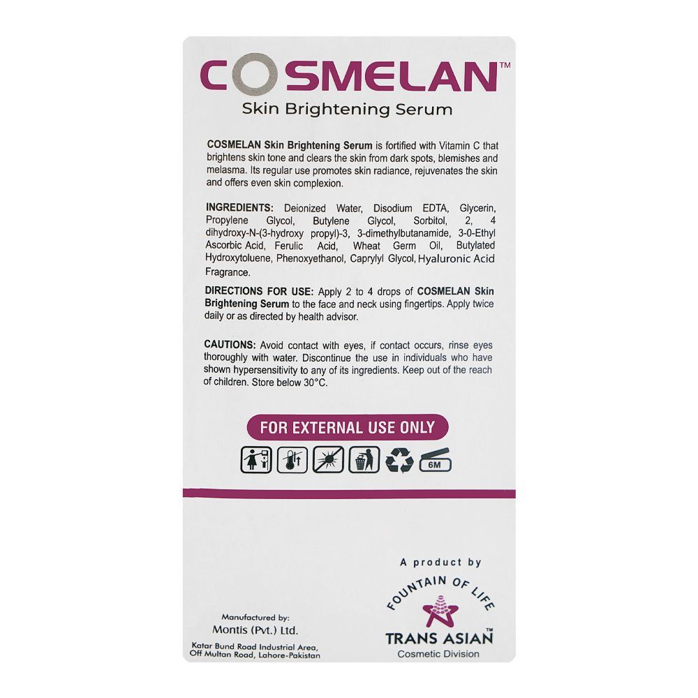 Montis Cosmelan Skin Brightening Serum, 30ml - Image 3