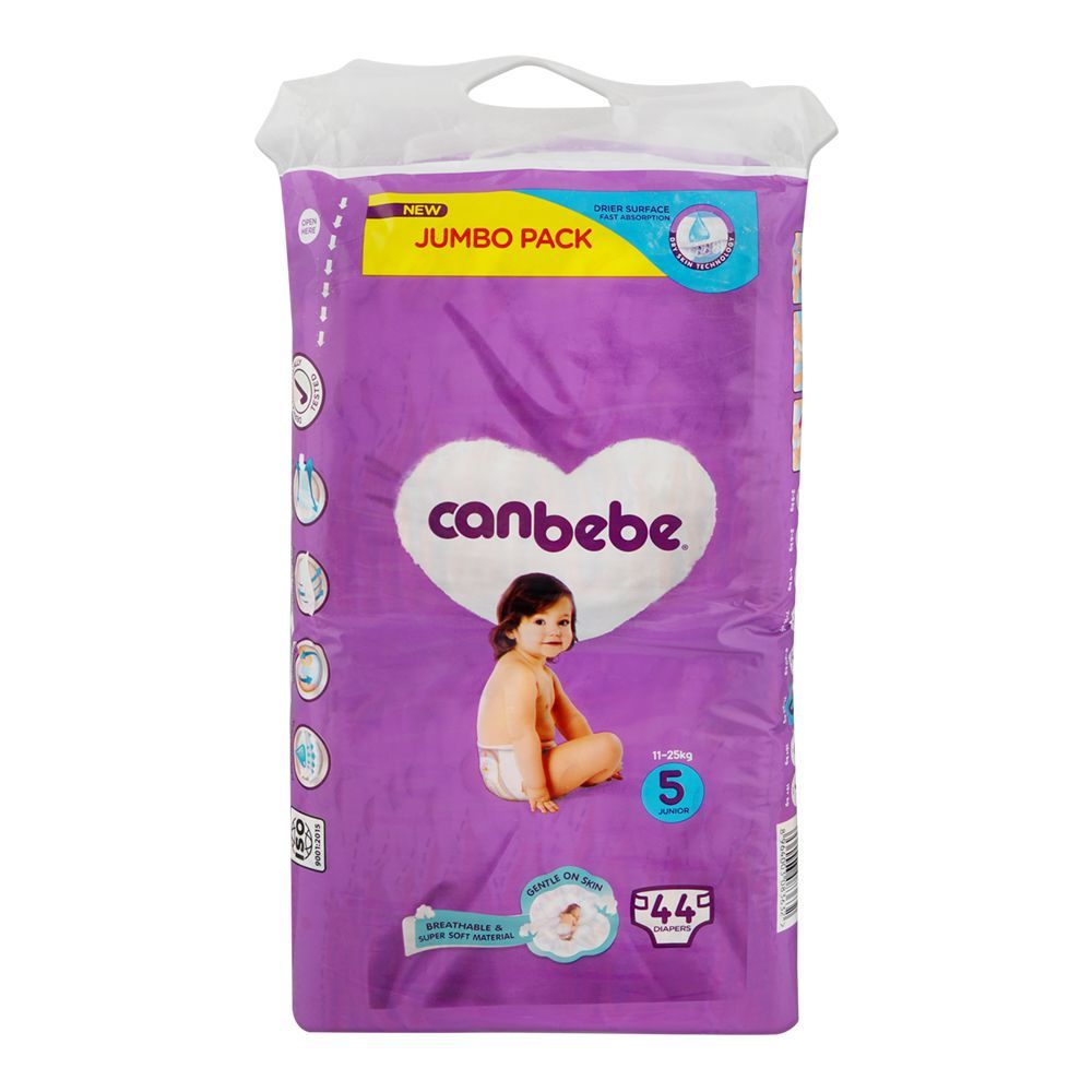 Canbebe Diaper Jumbo Pack, 5 Junior 11-25 Kilogram, 44-Pack - Main Image