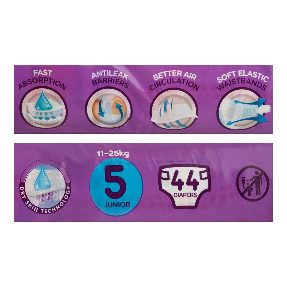 Canbebe Diaper Jumbo Pack, 5 Junior 11-25 Kilogram, 44-Pack - Image 3