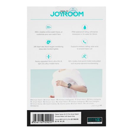 Joyroom Classic Series Make/Answer Call Smart Watch, Space Grey, JR-FC1 Pro - Image 5