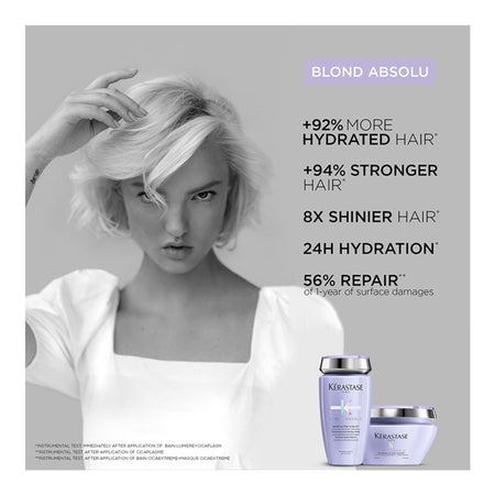 Kerastase Blond Absolu Ultra-Violet Purple Hair Mask For Lightened, Highlighted and Grey Hair - Neutralizes Brassy and Yellow Undertones With Hyaluronic Acid, 200ml - Image 4