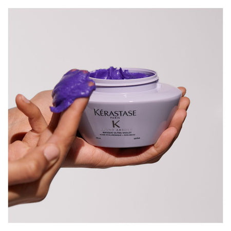 Kerastase Blond Absolu Ultra-Violet Purple Hair Mask For Lightened, Highlighted and Grey Hair - Neutralizes Brassy and Yellow Undertones With Hyaluronic Acid, 200ml - Image 8