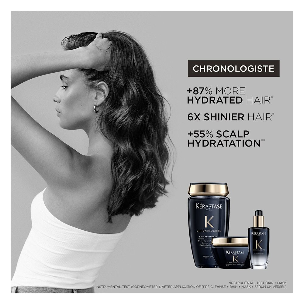 Kerastase Chronologiste Hair Mask Intense Régénérant, Moisturizes Hair & Scalp For Soft, Shiny Hair, Anti Frizz Deep Conditioning Mask, For Dry, Damaged Hair, 200ml - Image 3