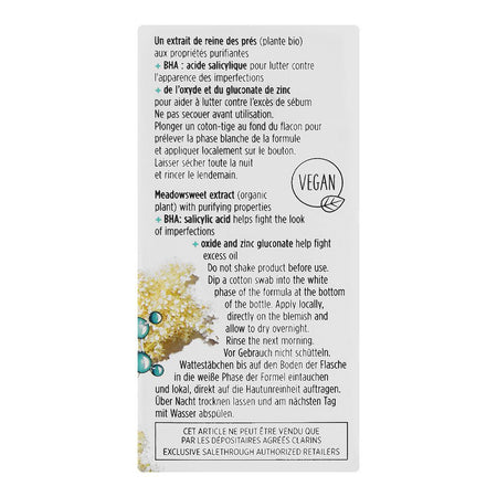 Clarins Paris My Clarins Pure-Reset Meadowsweet Extract + BHA Targeted Blemish Lotion, 13ml - Image 2