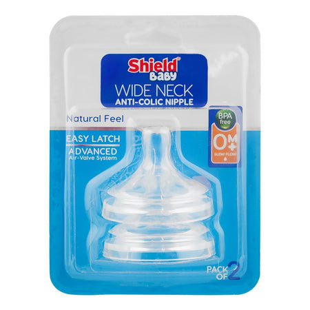 Shield Wide Neck Anti-Colic Slow Flow Nipple, 0M+, 2-Pack - Image 2