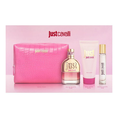 Roberto Cavalli For Her Set Eau de Toilette, 75ml + Eau de Toilette 15ml + Body Lotion 100ml + Travel Pouch - Image 3