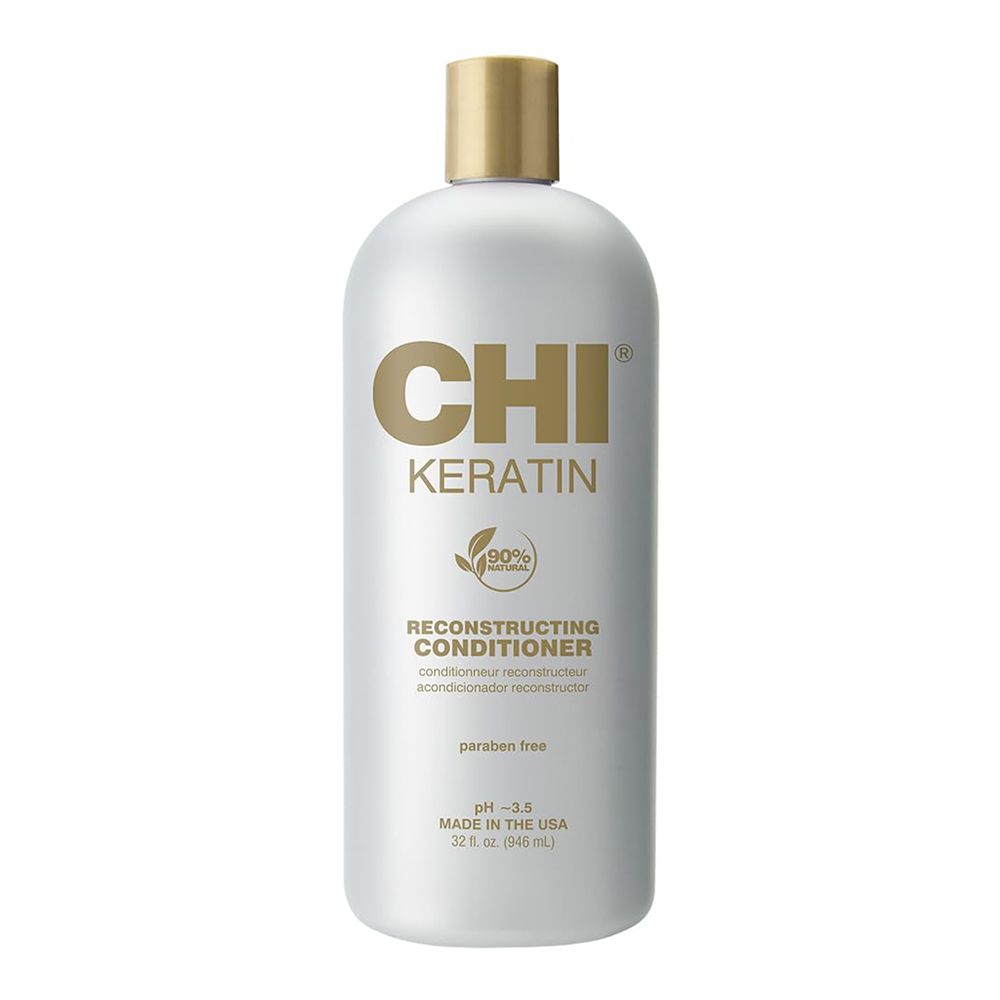 CHI Keratin 90% Natural Reconstructing Conditioner, Paraben Free, For Dry & Damaged Hair, 946ml - Main Image
