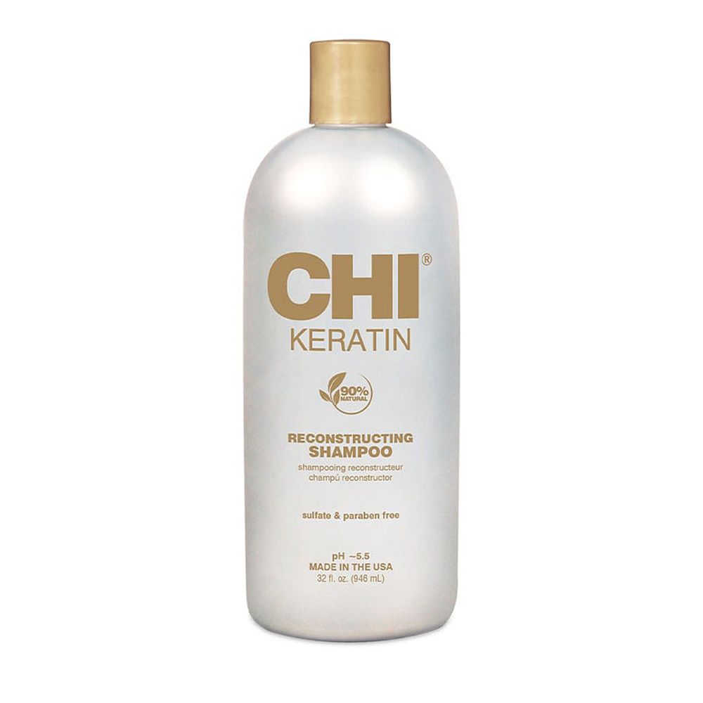CHI Keratin 90% Natural Reconstructing Shampoo, Sulfate & Paraben Free, For Damaged hair, 946ml - Main Image