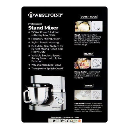 West Point Professional Stand Mixer, 1500W, WF-4646 - Image 3