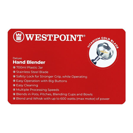 West Point Deluxe Hand Blender, 600W, WF-9216 - Image 4