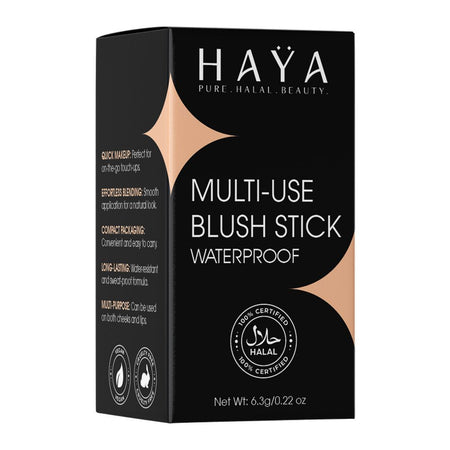 Haya Pure Halal Beauty Multi-Use Waterproof Blush Stick, 05 Peachy Glow, 6.3g - Image 3