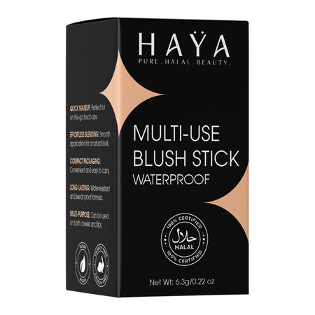 Haya Pure Halal Beauty Multi-Use Waterproof Blush Stick, 01 Deep Pink, 6.3g - Image 3