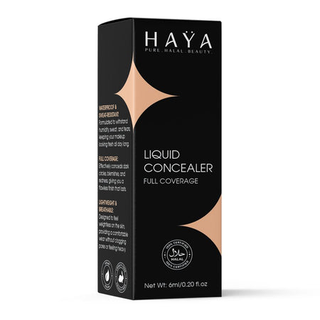 Haya Pure Halal Beauty Full Coverage Liquid Concealer, 01 Neutral, 6ml - Image 3