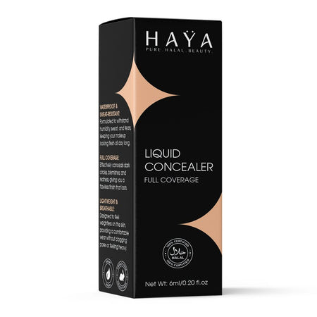 Haya Pure Halal Beauty Full Coverage Liquid Concealer, 02 Cool, 6ml - Image 3