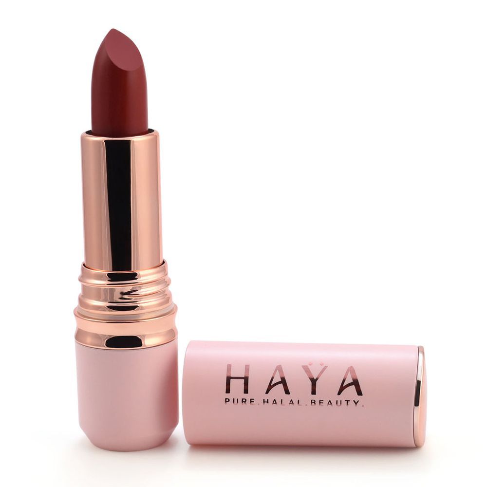 Haya Pure Halal Beauty Matte Velvet Waterproof Lipstick, 02 Mulberry, 4g - Main Image