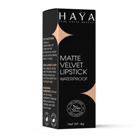 Haya Pure Halal Beauty Matte Velvet Waterproof Lipstick, 02 Mulberry, 4g - Image 3