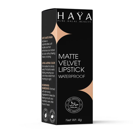 Haya Pure Halal Beauty Matte Velvet Waterproof Lipstick, 04 Rust, 4g - Image 3