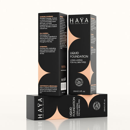 Haya Pure Halal Beauty Long Lasting Liquid Foundation, 01 Fair, 35ml - Image 2