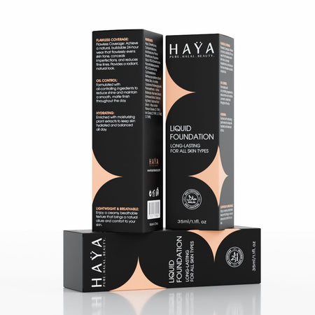 Haya Pure Halal Beauty Long Lasting Liquid Foundation, 02 Nude, 35ml - Image 2