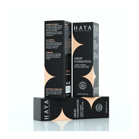 Haya Pure Halal Beauty Long Lasting Liquid Foundation, 04 Beige, 35ml - Image 2