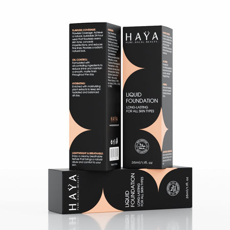 Haya Pure Halal Beauty Long Lasting Liquid Foundation, 06 Tan, 35ml - Image 2