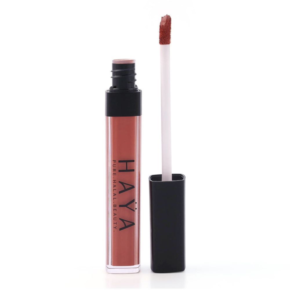 Haya Pure Halal Beauty Matte Liquid Waterproof Lipstick, 08 Mocha, 5g - Main Image