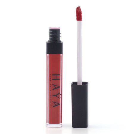 Haya Pure Halal Beauty Matte Liquid Waterproof Lipstick, 01 Cherry Red, 5g - Main Image