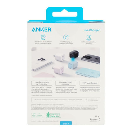 Anker Zolo Charger, 20W, PD 3.0, Black, A2699J11 - Image 3